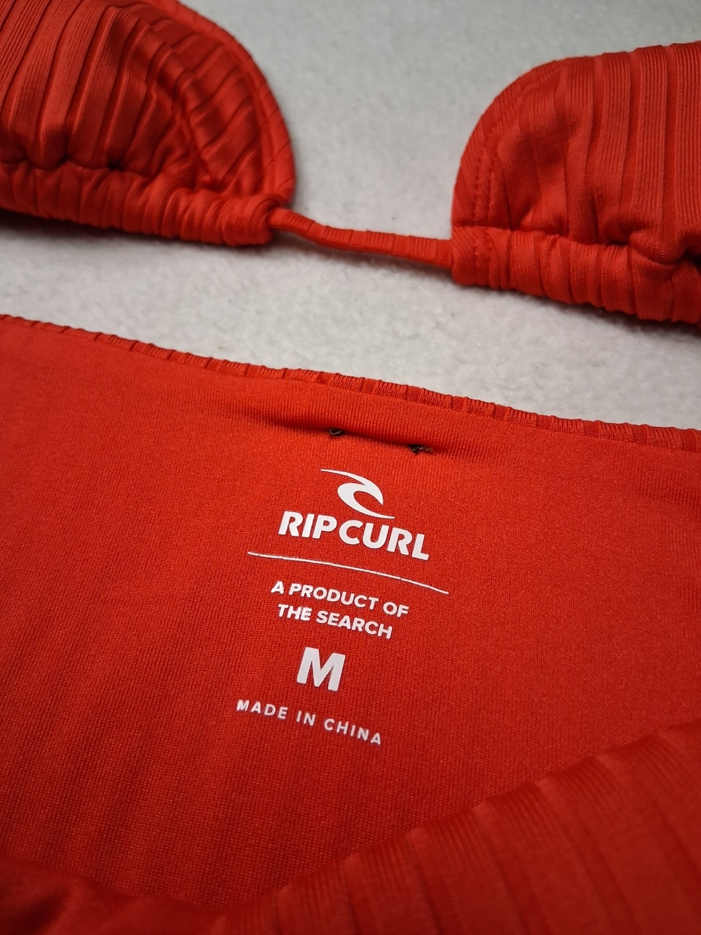 Rip Curl Red Ribbed Triangle Bikini Set - Picture 5 of 6